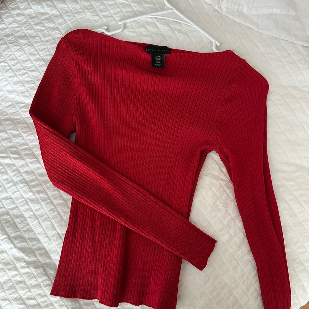 House of Harlow 1960 Red Long Sleeve Top
